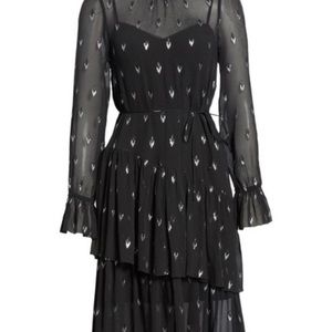 Joie Maylene Asymmetrical Silk Layered Dress